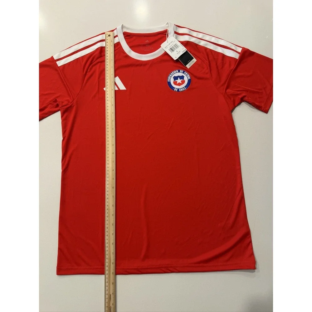 adidas Chile National Team Soccer Jersey Mens L Red Slim Fit KB3427 NEW